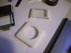 cutting the iPod front in half