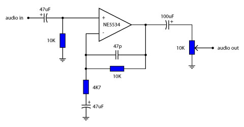 op-amp circuit (single channel)